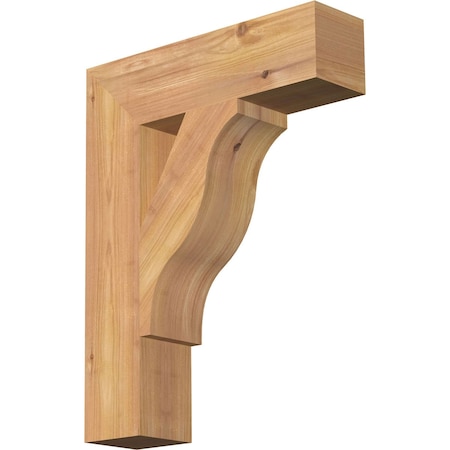 Ekena Millwork Funston Block Smooth Bracket, Western Red Cedar, 3 1/2"W x 14"D x 18"H BKT04X14X18FST05SWR